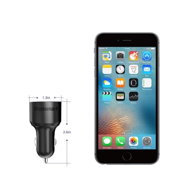 Tronsmart 36 Watt 2 Port USB Car Charger Both Support Quick Charge 3.0 - CC2TF