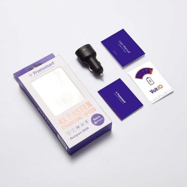 Tronsmart 36 Watt 2 Port USB Car Charger Both Support Quick Charge 3.0 - CC2TF