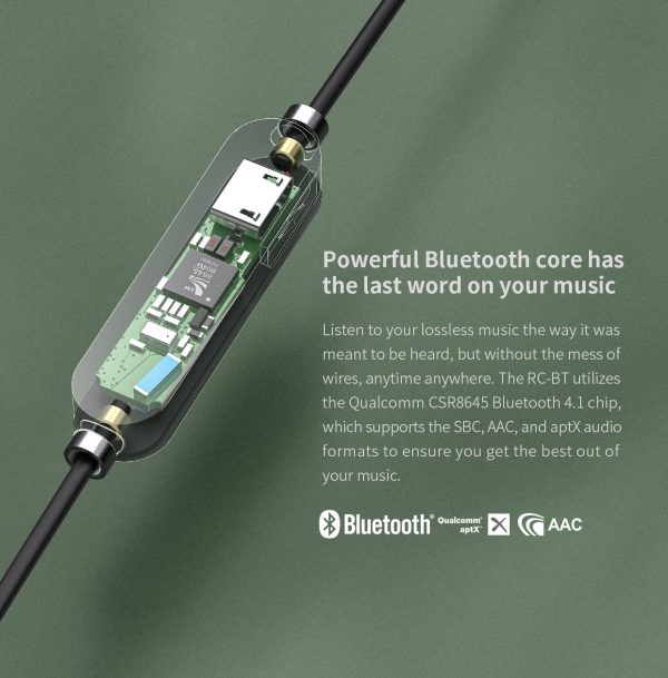 Fiio RC-BT AptX Bluetooth MMCX HiFi Earphone Cable with Wire Control & Mic