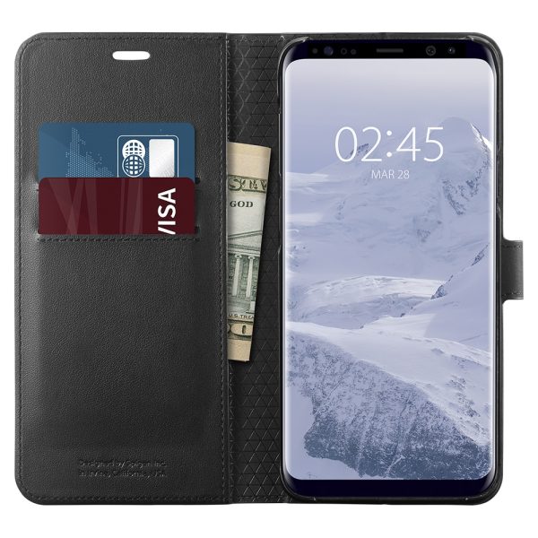 Samsung Galaxy S9 Plus Spigen Original Wallet S Flip Cover Case  - Black