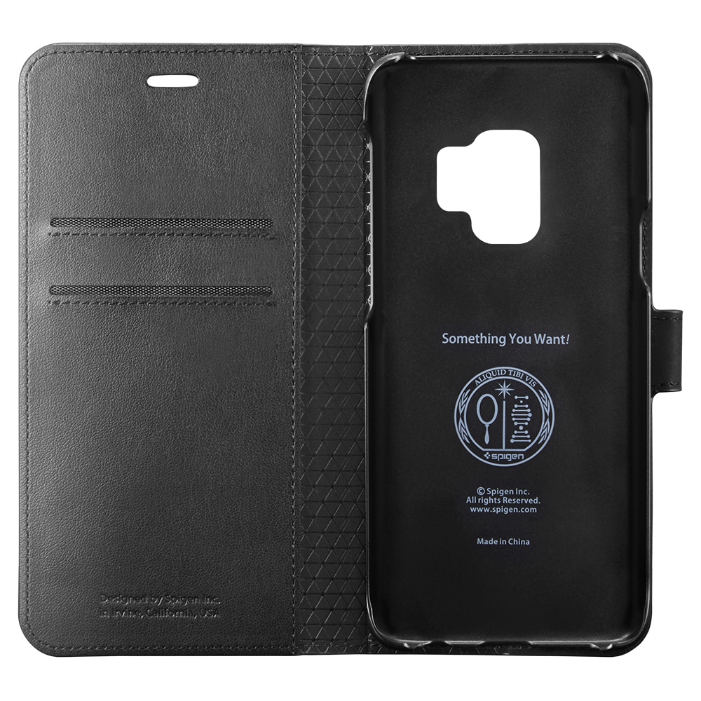 Samsung Galaxy S9 Spigen Original Wallet S Flip Cover Case  - Black