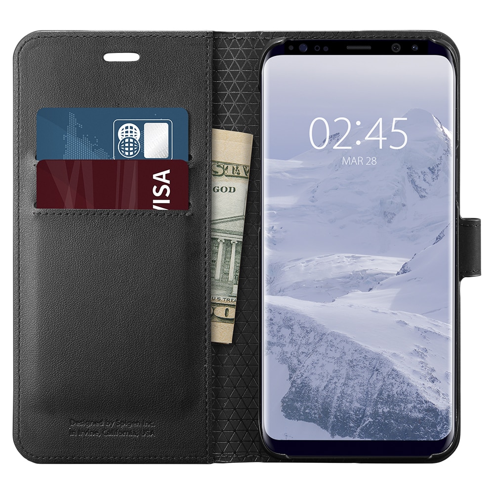 Samsung Galaxy S9 Spigen Original Wallet S Flip Cover Case  - Black