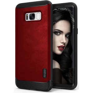 Galaxy S8 Ringke Flex S Leather Infused Case - Red