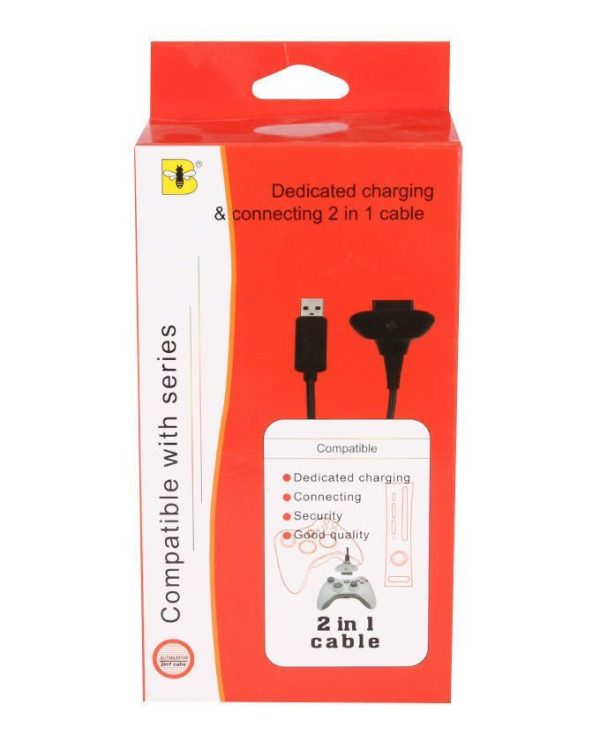 Dedicated Charging & Connecting 2 in 1 Cable Xbox 360  - Games Arena