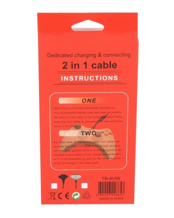 Dedicated Charging & Connecting 2 in 1 Cable Xbox 360  - Games Arena