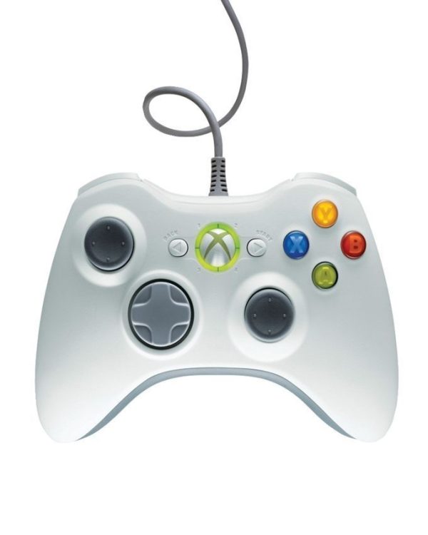 Wired USB Controller for PC & Xbox 360 White  - Games Arena