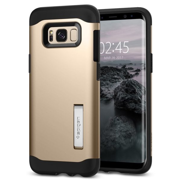 Galaxy S8 Spigen Slim Armor Case with Kickstand - Champagne Gold