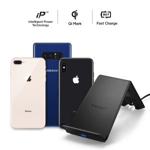Spigen F303W Wireless Fast Charger for all Qi Certified Devices - Black