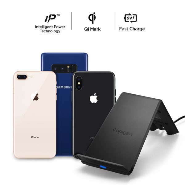 Spigen F303W Wireless Fast Charger for all Qi Certified Devices - Black