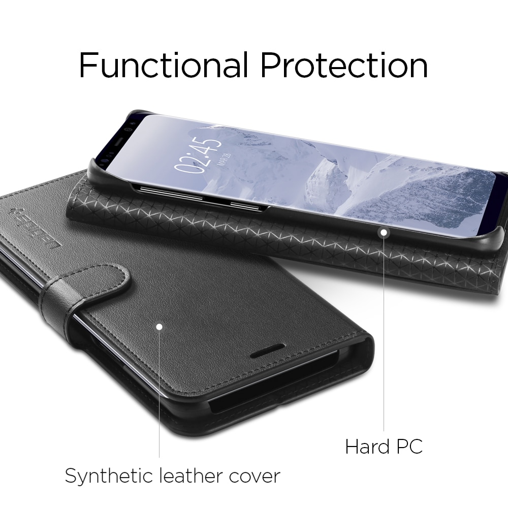 Samsung Galaxy S9 Spigen Original Wallet S Flip Cover Case  - Black