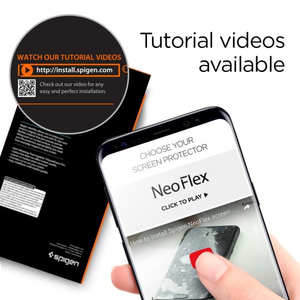 Galaxy S9 Plus Spigen Neo Flex Case Friendly Screen Protector - 2 PACK