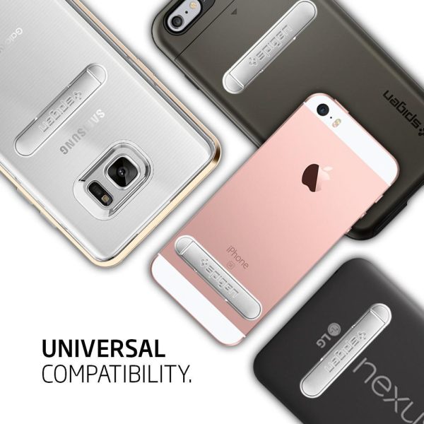 Spigen U100 Kickstand with Magnetic Clasp for every Phone - Silver