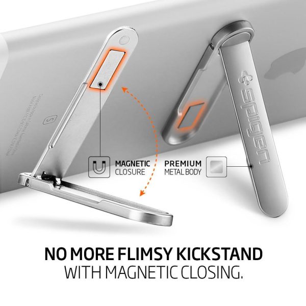 Spigen U100 Kickstand with Magnetic Clasp for every Phone - Silver
