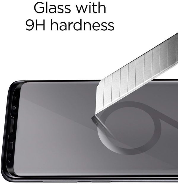 Galaxy S9 Spigen GLASTr Curved Slim Case Friendly Curved Tempered Glass