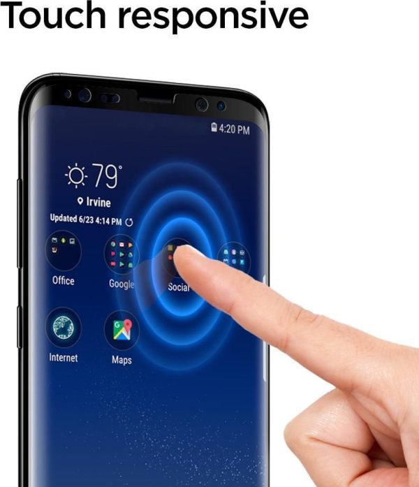 Galaxy S9 Spigen GLASTr Curved Slim Case Friendly Curved Tempered Glass