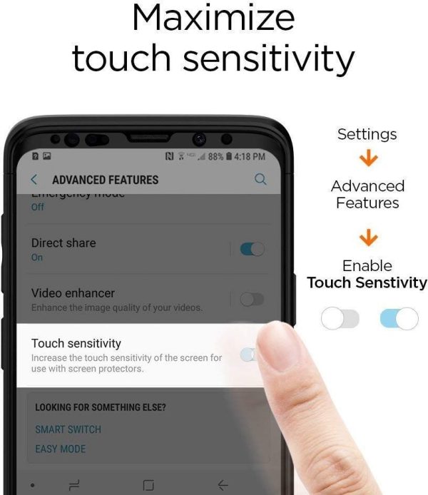 Galaxy S9 Spigen GLASTr Curved Slim Case Friendly Curved Tempered Glass