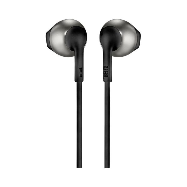 JBL T205 Pure Bass Metal Earbud Headphones with Mic - Black