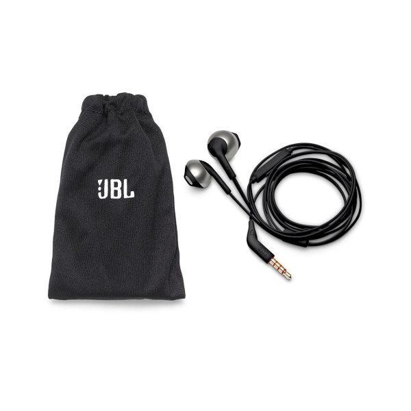 JBL T205 Pure Bass Metal Earbud Headphones with Mic - Black