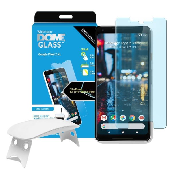 Google Pixel 2 Xl Whitestone Dome Glass with UV Light & Easy Install Kit