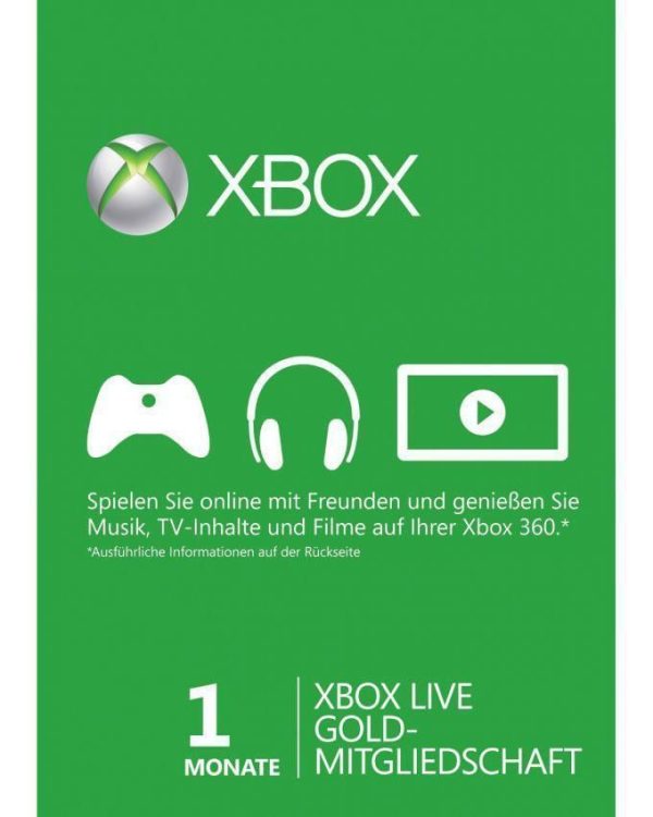 XBox Live 1 Month Membership Card - Microsoft