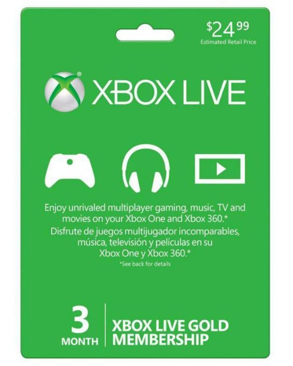 XBox Live 3 Months Membership Card  - Microsoft