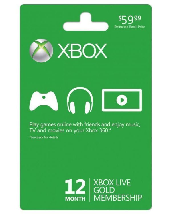 XBox Live Membership Card -12 Months - Microsoft XBox Live Membership Card -12 Months - Microsoft