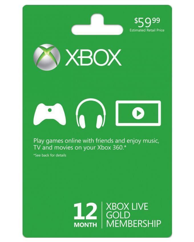 XBox Live Membership Card -12 Months - Microsoft
