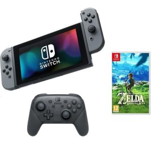 Nintendo Switch, The Legend of Zelda: Breath of the Wild & Switch Pro Controller Bundle