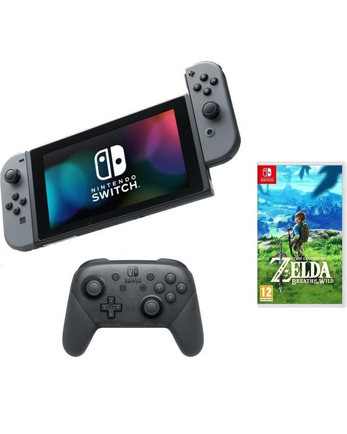 Nintendo Switch, The Legend of Zelda: Breath of the Wild & Switch Pro Controller Bundle