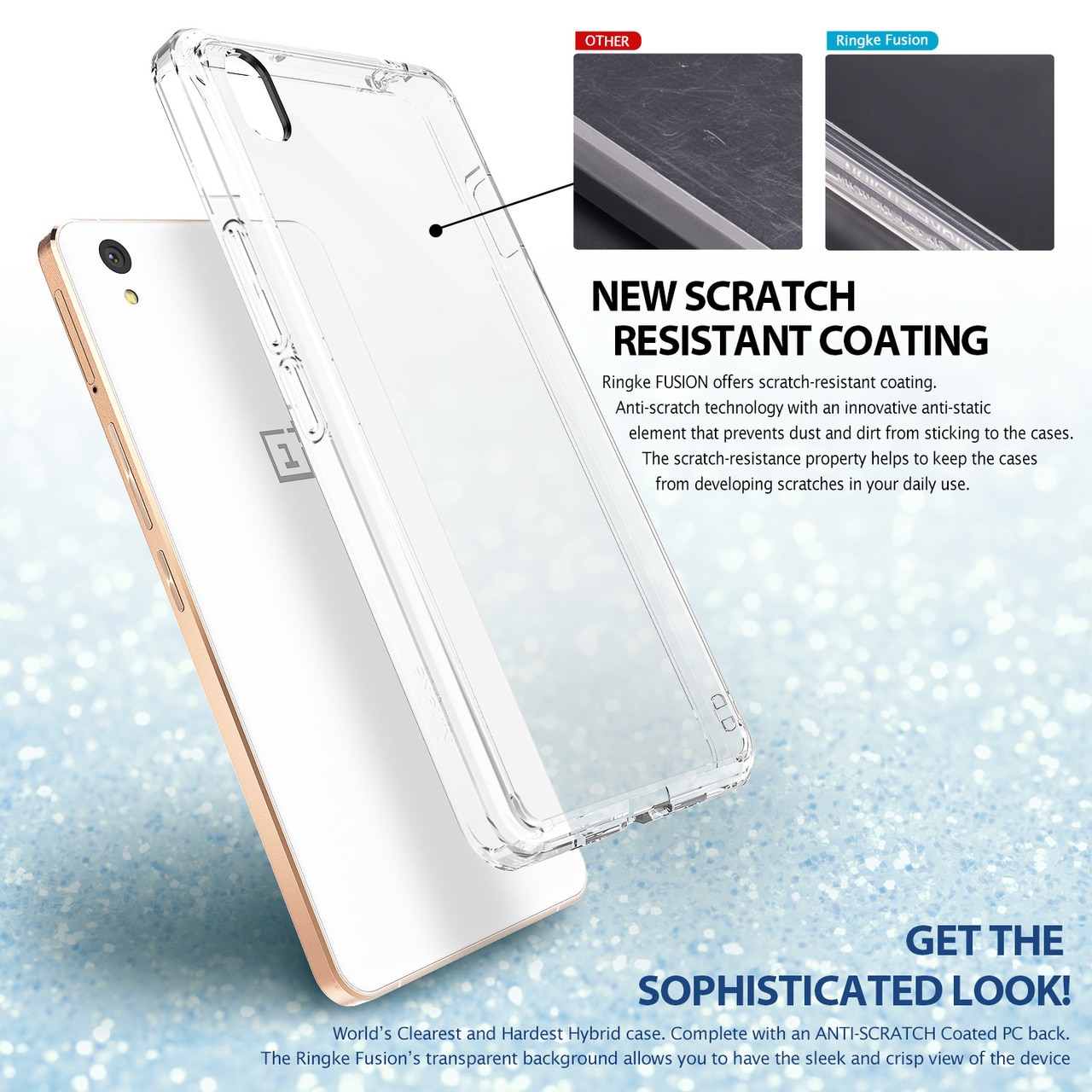 OnePlus X Ringke Hybrid Drop Protection Fusion Case - Crystal Clear