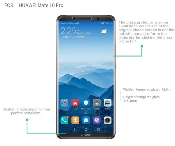 Mocolo Huawei Mate 10 Pro 3D Edge to Edge Tempered Glass - Clear