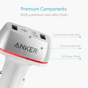 Anker PowerDrive + 2  Car Charger with Quick Charge 3.0 - White ( A2224H21)