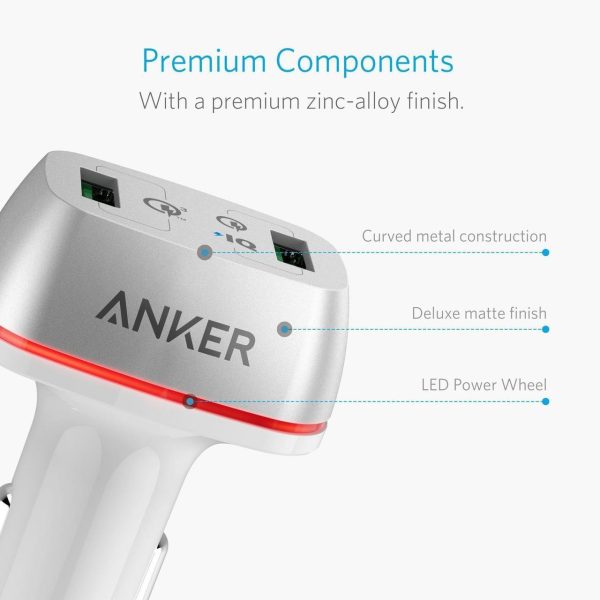 Anker PowerDrive + 2  Car Charger with Quick Charge 3.0 - White ( A2224H21) Anker PowerDrive + 2  Car Charger with Quick Charge 3.0 - White ( A2224H21)