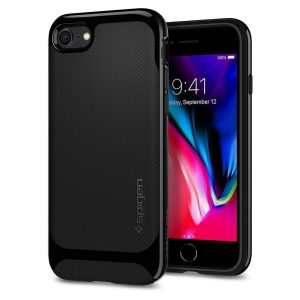 Apple iPhone 8 / 7 Original Spigen Case Neo Hybrid Herringbone - Shiny Black