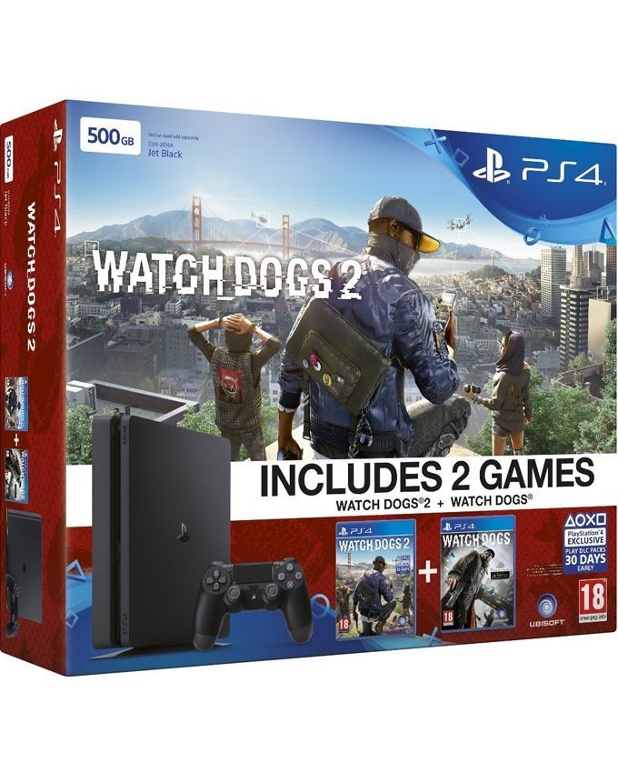 PlayStation 4 Slim Bundle Offer 500GB(HDD) Black & Watch Dogs Collection