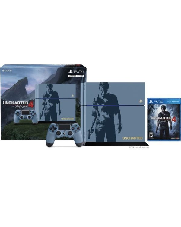 Sony PlayStation 4 Region 2 PAL 500GB(HDD) Console Uncharted 4 Limited Edition Bundle Grey & Blue Sony PlayStation 4 Region 2 PAL 500GB(HDD) Console Uncharted 4 Limited Edition Bundle Grey & Blue