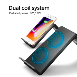 Spigen F303W Wireless Fast Charger for all Qi Certified Devices - Black