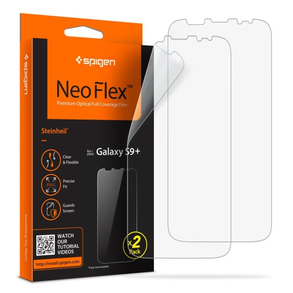 Galaxy S9 Plus Spigen Neo Flex Case Friendly Screen Protector - 2 PACK