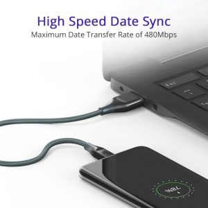 Tronsmart ATC5 Braided Nylon USB-C to USB-A Charging & Syncing Cable  3 Feet x 1 - Black