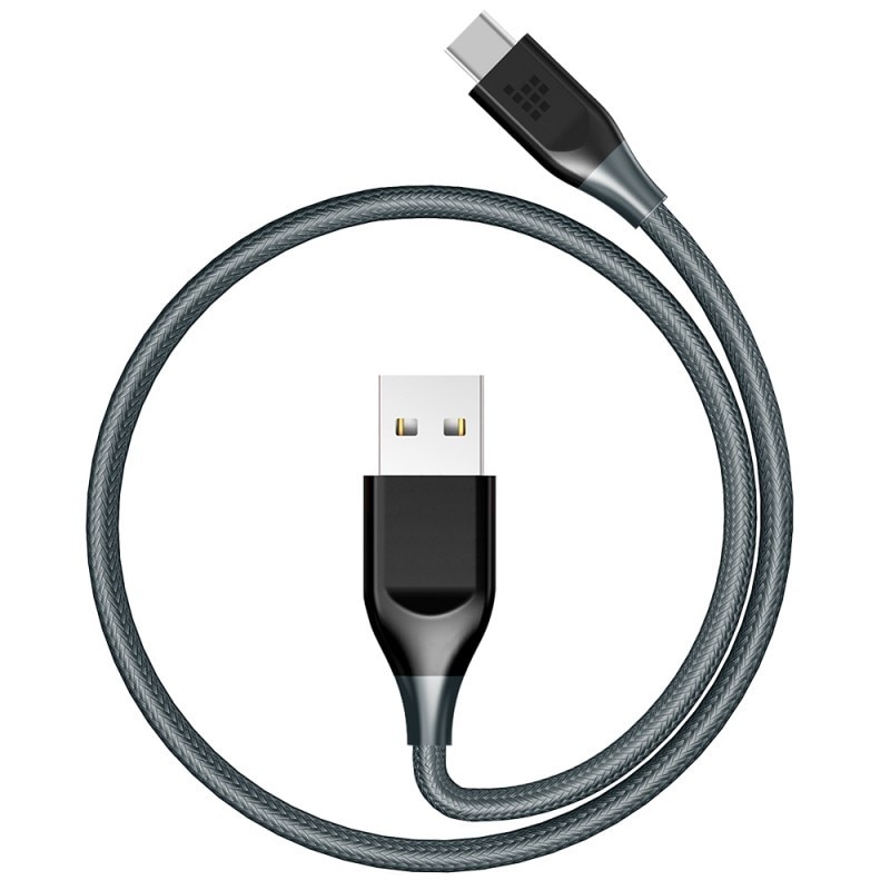 Tronsmart ATC5 Braided Nylon USB-C to USB-A Charging & Syncing Cable 3 Feet x 1 - Black