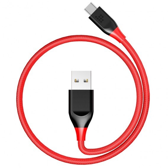 Type C Cable Nylon Braided - 3 Feet - Red by Tronsmart