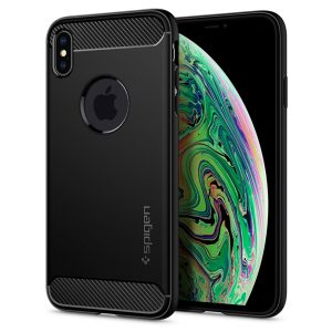 iPhone XS Max Case Rugged Armor by Spigen Matte Black 065CS25125