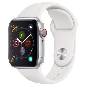 Apple Watch Series 4 (GPS + Cellular, 40mm) - Silver Aluminium Case with White Sport Band