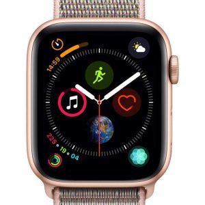 Apple Watch Series 4 GPS + Cellular, 44mm Aluminum Case with Pink Sand Sport Loop - Gold