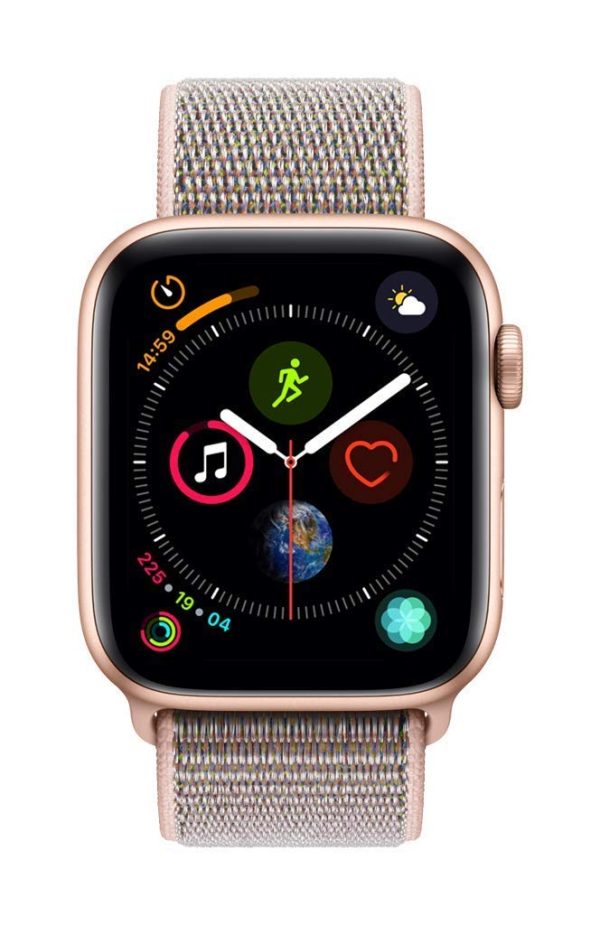 61QZCAGVnRL._SL1024_ Apple Watch Series 4 GPS + Cellular, 44mm Aluminum Case with Pink Sand Sport Loop - Gold - Image 1