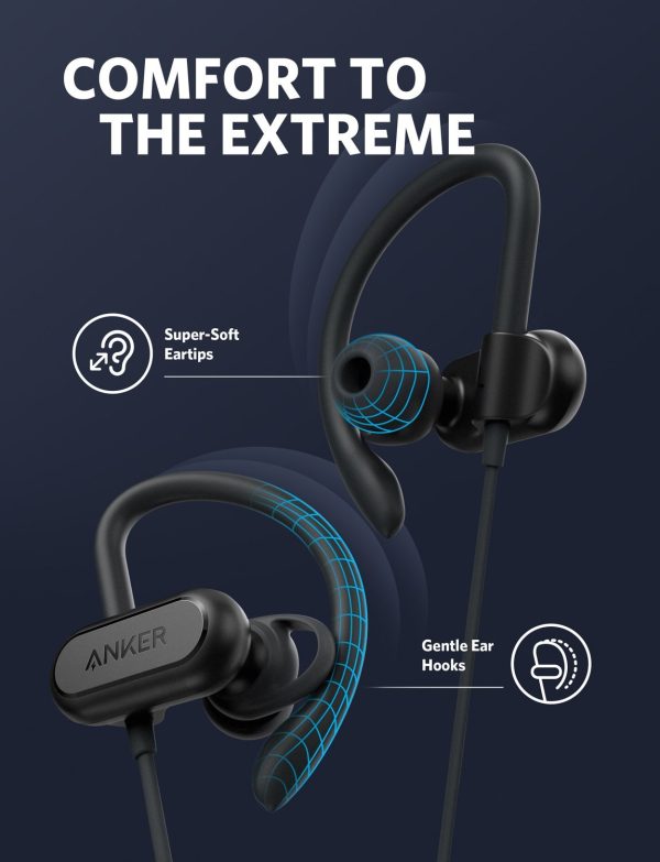 Anker Wireless Headphones, Soundcore Spirit X Bluetooth Sports Headsets w/Mic - Black A3451011 - Image 6