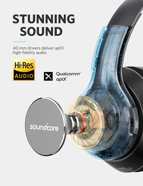 71OqtQK1mBL._SL1500_ Anker Soundcore Vortex Over Ear Headphones Wireless Headset Deep Bass, Hi-Fi Stereo Earphones A3031011 - Image 2