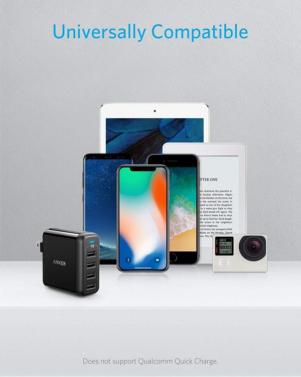 Anker 40W 4-Port USB Wall Charger with Foldable Plug - Black A2142J12 BB - Image 5