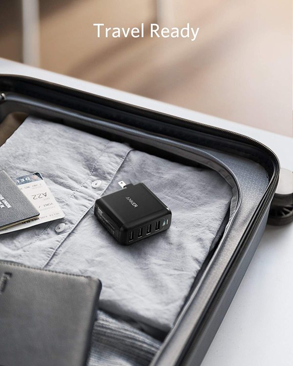 Anker 40W 4-Port USB Wall Charger with Foldable Plug - Black A2142J12 BB - Image 7