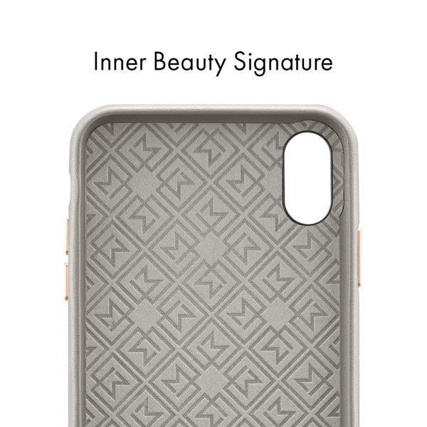 cut2 Spigen iPhone XS/ iPhone X Case La Manon câlin Oatmeal Beige (Leather Case) 063CS25322 - Image 3